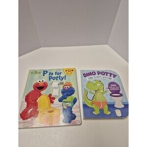 Set Of Potty Training Books For Toddlers - ELMO P Is For Potty AND Dino Potty